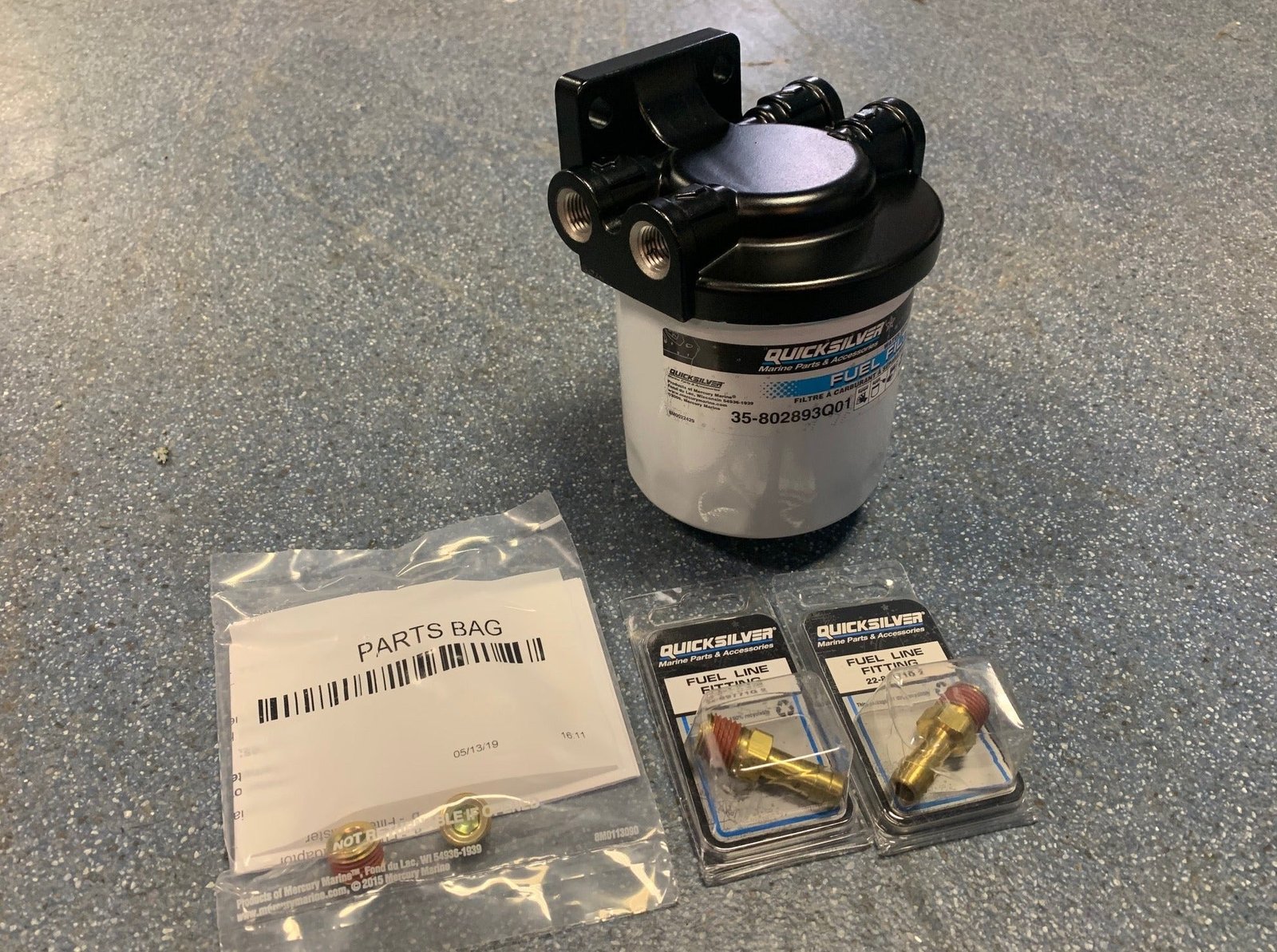 Yamaha Quicksilver Fuel Water Separator for Inboard/Outboard Engines 2 Hose Fittings