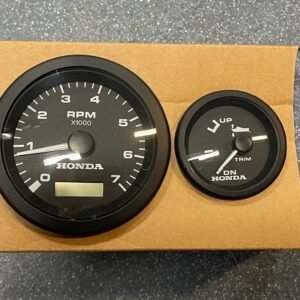 Honda Tachometer and Trim Meter Set Black Digital Hour Meter