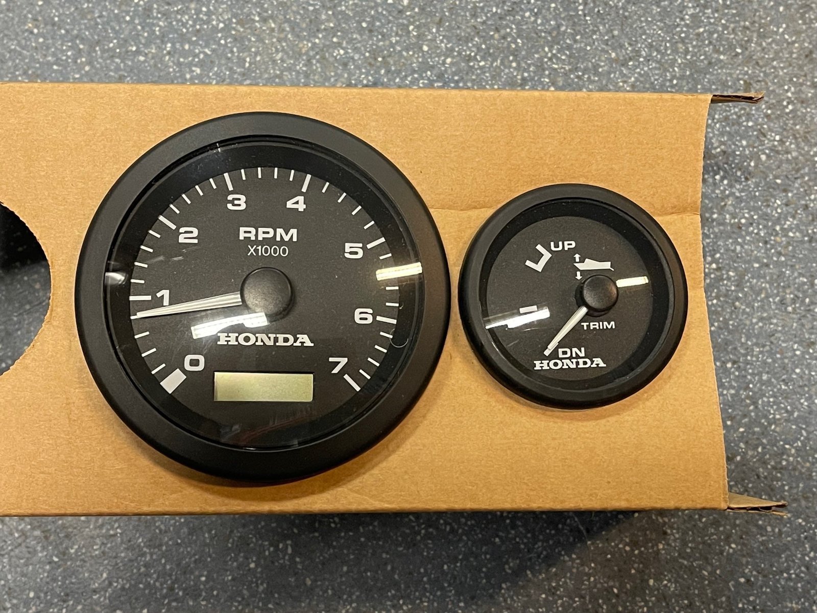 Honda Tachometer and Trim Gauge Set Black with Digital Hour Meter