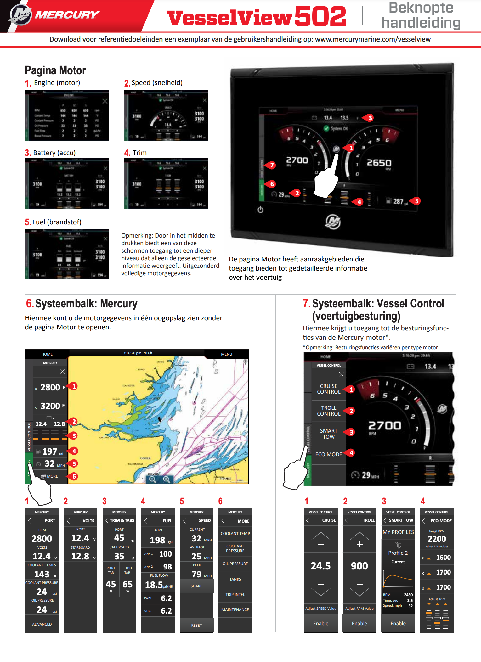 Mercury VesselView 502 Marine Engine Display Monitor 5in Anti-Glare